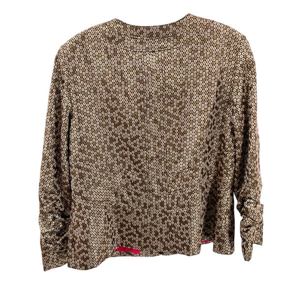 Anthracite by Muse Gold Sparkly Circle Ruched Fun Dressy Zip Jacket Plus 14 - Picture 3 of 10